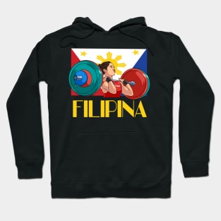 Filipina Pride Philippines Flag Proud Weightlifter Hoodie